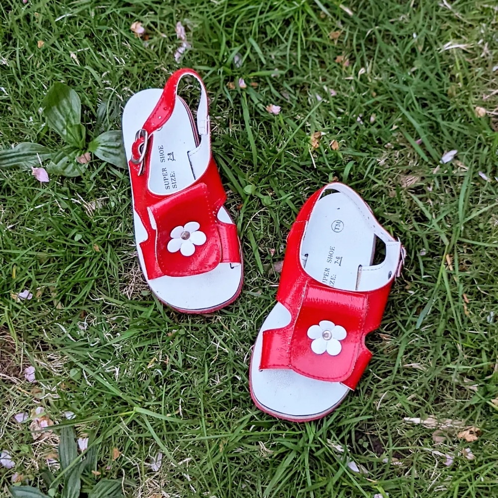 Red Vintage Toddler Sandals